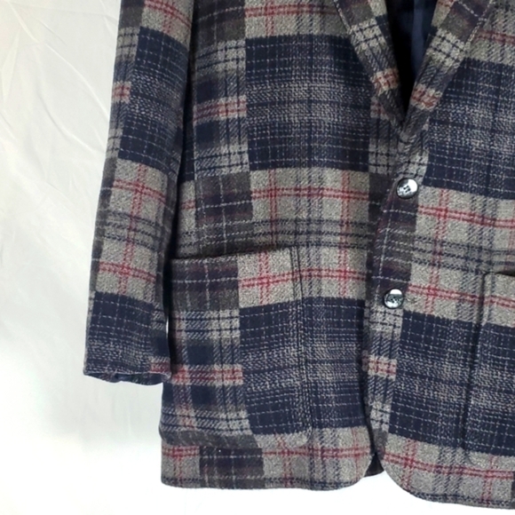 Vintage Lizwear by Liz Claiborne Petites‎ Wool Blend Plaid Blazer Jacket - Picture 3 of 16